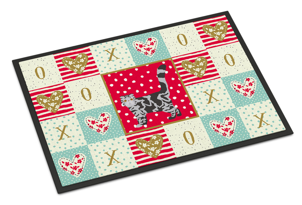Foldex Exotic Fold #1 Cat Love Doormat Indoor Outdoor 18H X 27W Front Door Mat Rugs for Entryway, Non Slip Washable