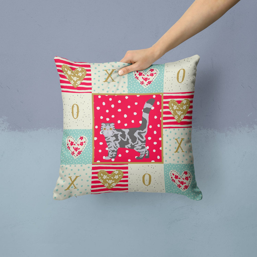Foldex Exotic Fold #1 Cat Love Decorative Throw Pillow 14x14 Indoor Outdoor Accent Cushion, Fabric Cover with Insert for Sofa, Bed, Porch & Living Room
