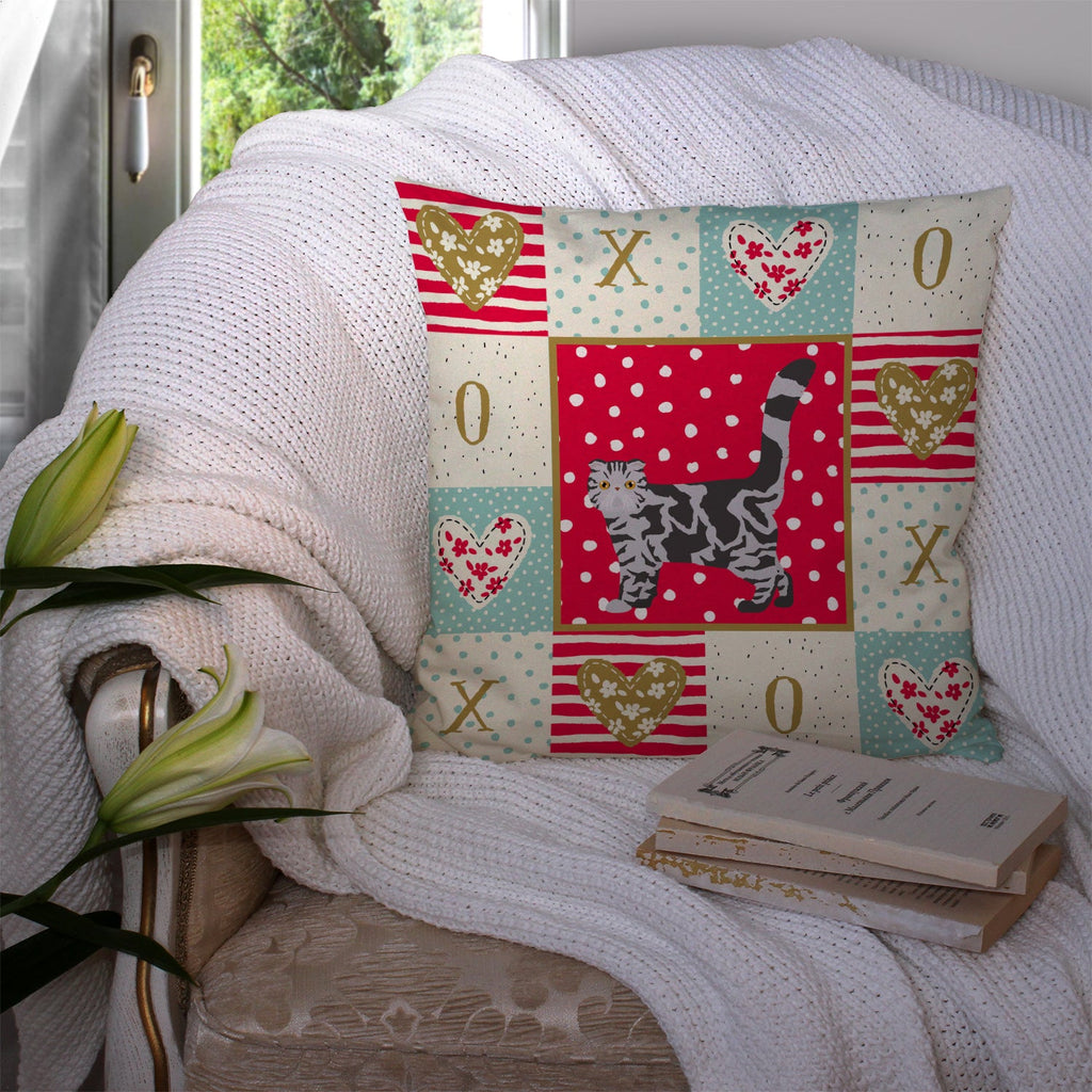 Foldex Exotic Fold #1 Cat Love Decorative Throw Pillow 14x14 Indoor Outdoor Accent Cushion, Fabric Cover with Insert for Sofa, Bed, Porch & Living Room