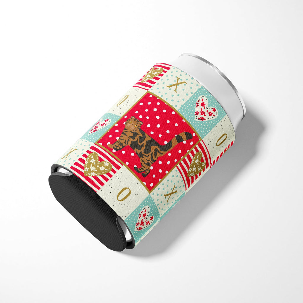 Foldex Exotic Fold #2 Cat Love Can or Bottle Hugger Cooler Sleeve for Standard 12 oz Cans, Insulated Foam Beer & Soda Can Hugger Reusable