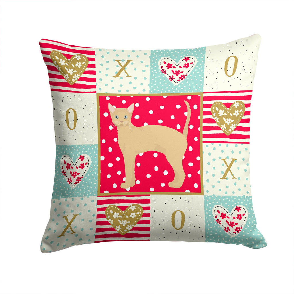 German Rex #2 Cat Love Decorative Throw Pillow 14x14 Indoor Outdoor Accent Cushion, Fabric Cover with Insert for Sofa, Bed, Porch & Living Room