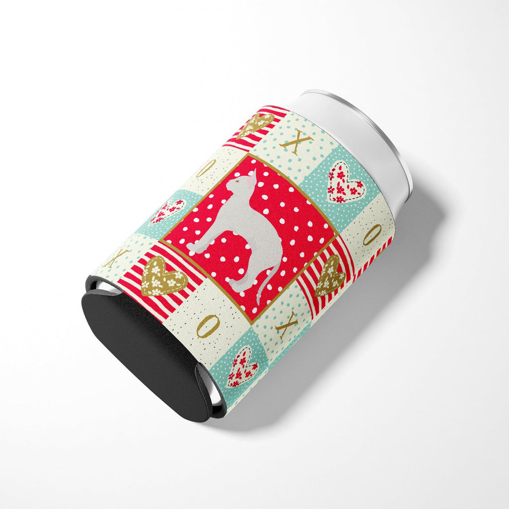 German Rex #3 Cat Love Can or Bottle Hugger Cooler Sleeve for Standard 12 oz Cans, Insulated Foam Beer & Soda Can Hugger Reusable