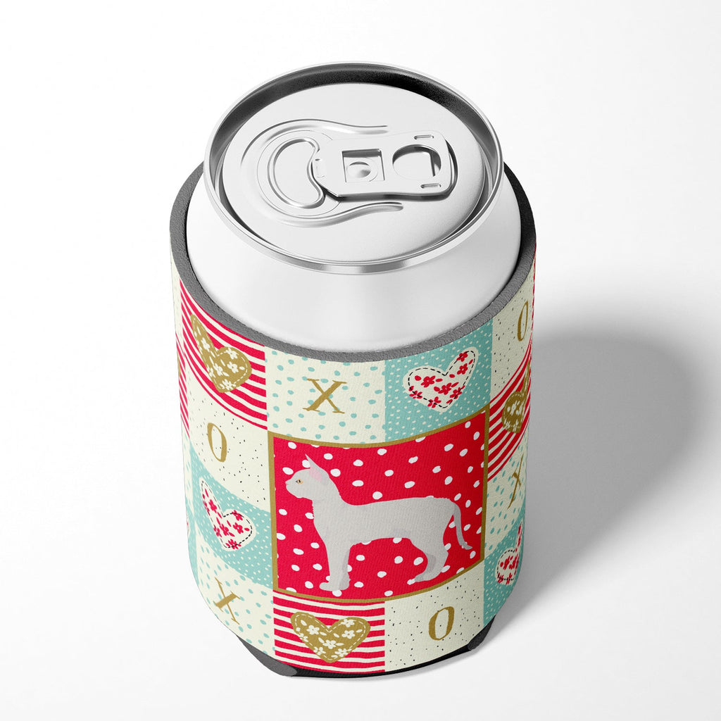 German Rex #3 Cat Love Can or Bottle Hugger Cooler Sleeve for Standard 12 oz Cans, Insulated Foam Beer & Soda Can Hugger Reusable