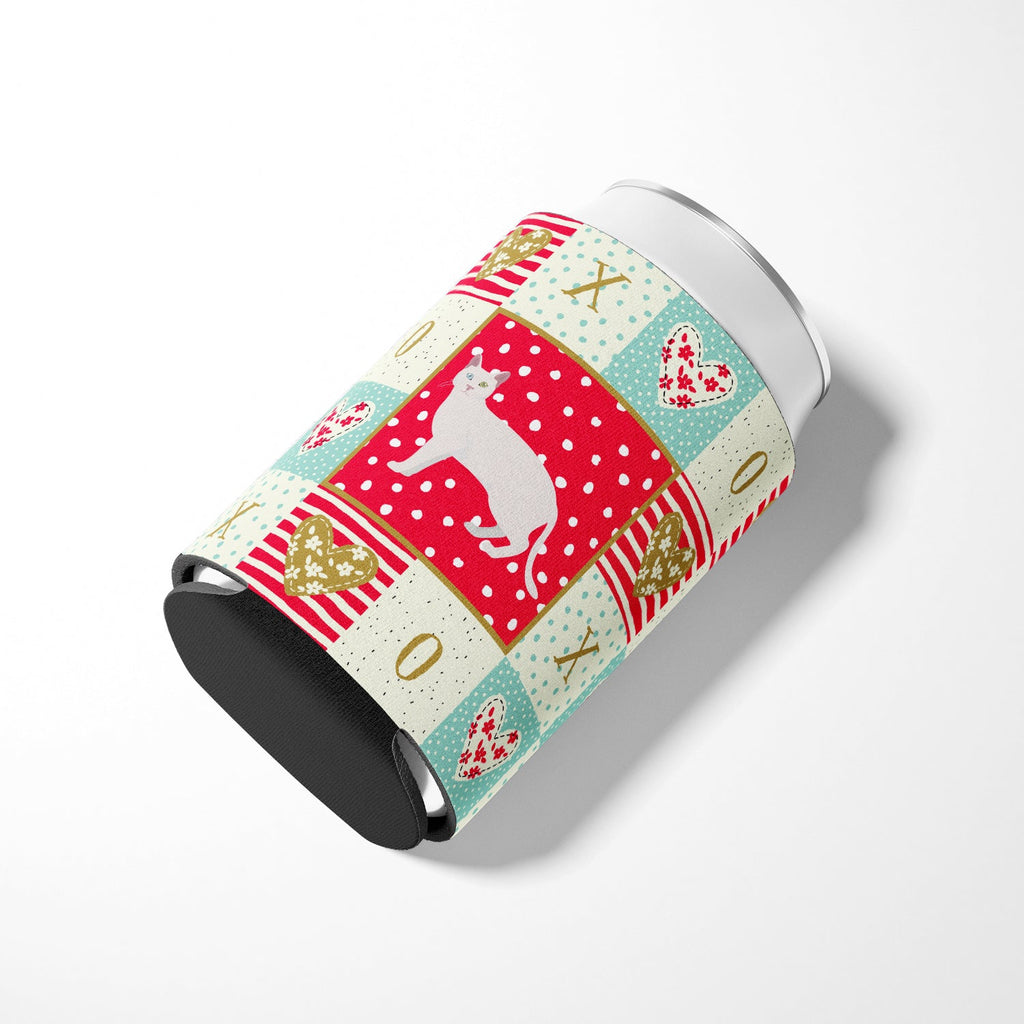 Khao Manee #1 Cat Love Can or Bottle Hugger Cooler Sleeve for Standard 12 oz Cans, Insulated Foam Beer & Soda Can Hugger Reusable