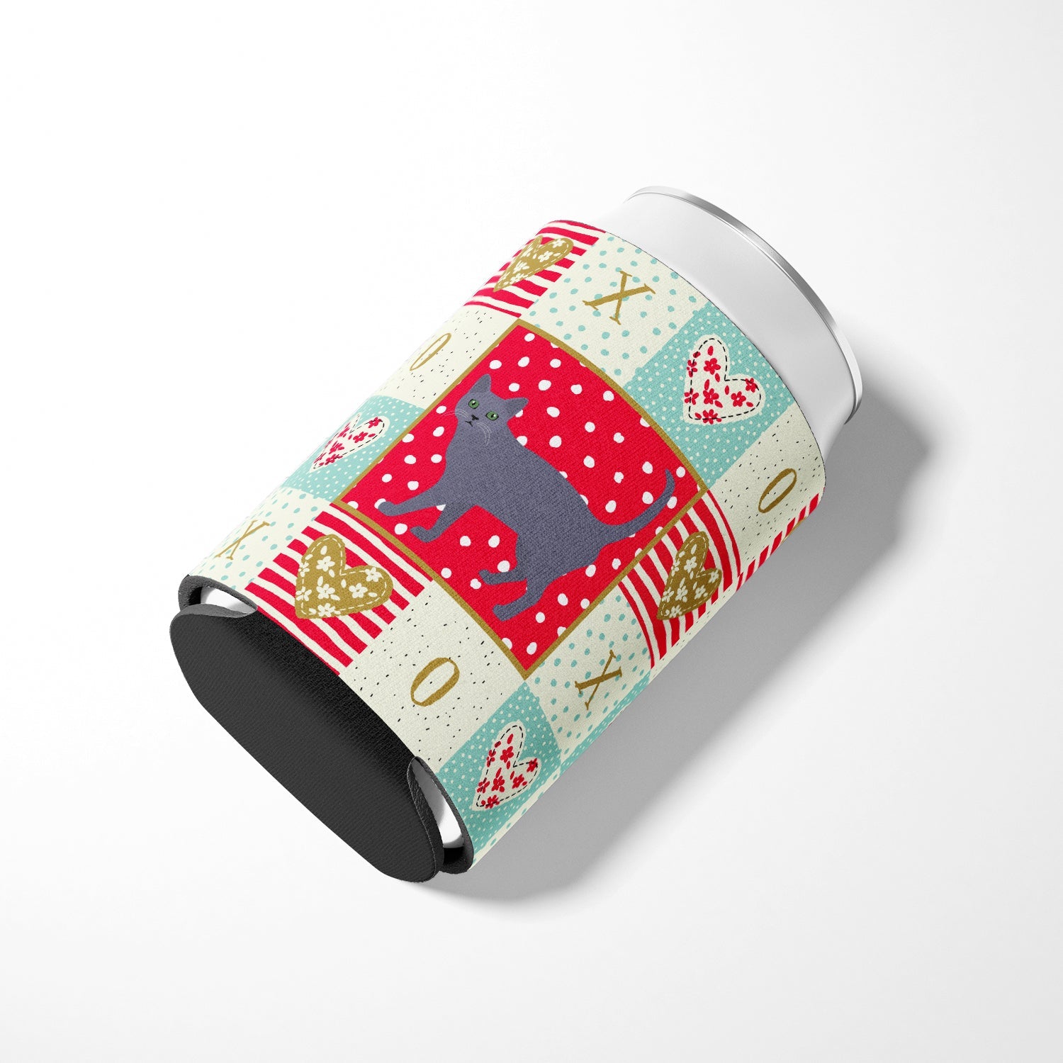 Korat #3 Cat Love Can or Bottle Hugger Cooler Sleeve for Standard 12 oz Cans, Insulated Foam Beer & Soda Can Hugger Reusable