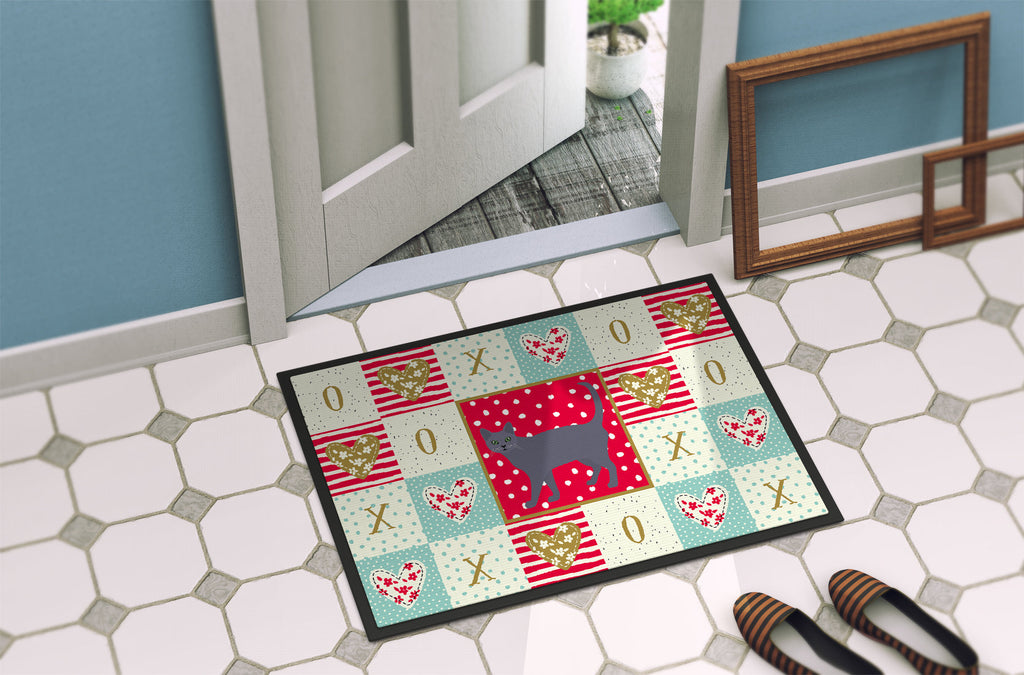 Korat #3 Cat Love Doormat Indoor Outdoor 18H X 27W Front Door Mat Rugs for Entryway, Non Slip Washable