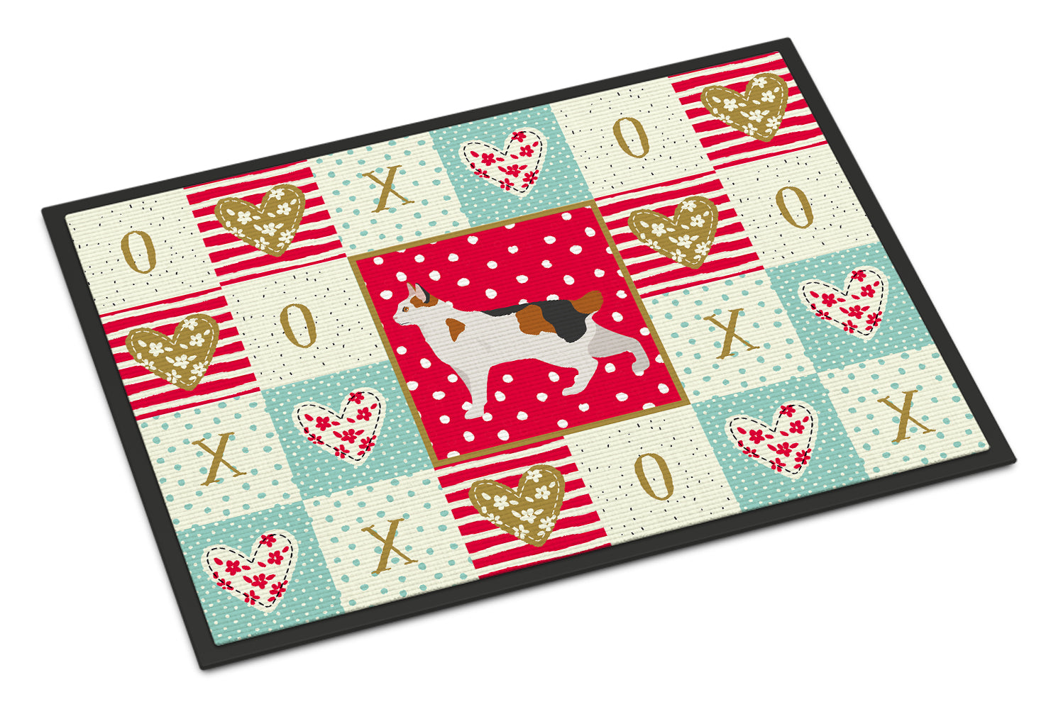 Korean Bobtail Cat Love Doormat Indoor Outdoor 18H X 27W Front Door Mat Rugs for Entryway, Non Slip Washable