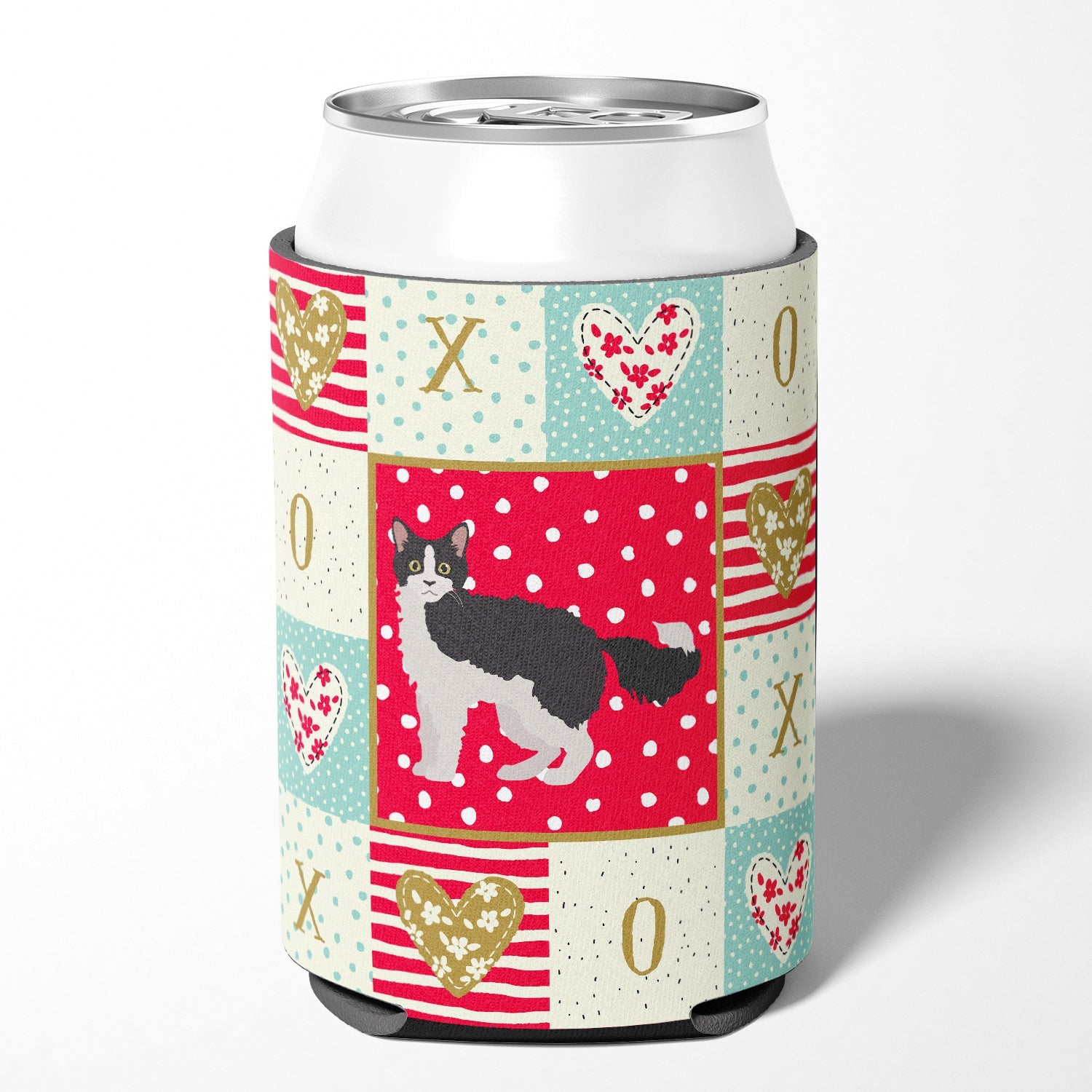 La Perm #1 Cat Love Can or Bottle Hugger Cooler Sleeve for Standard 12 oz Cans, Insulated Foam Beer & Soda Can Hugger Reusable