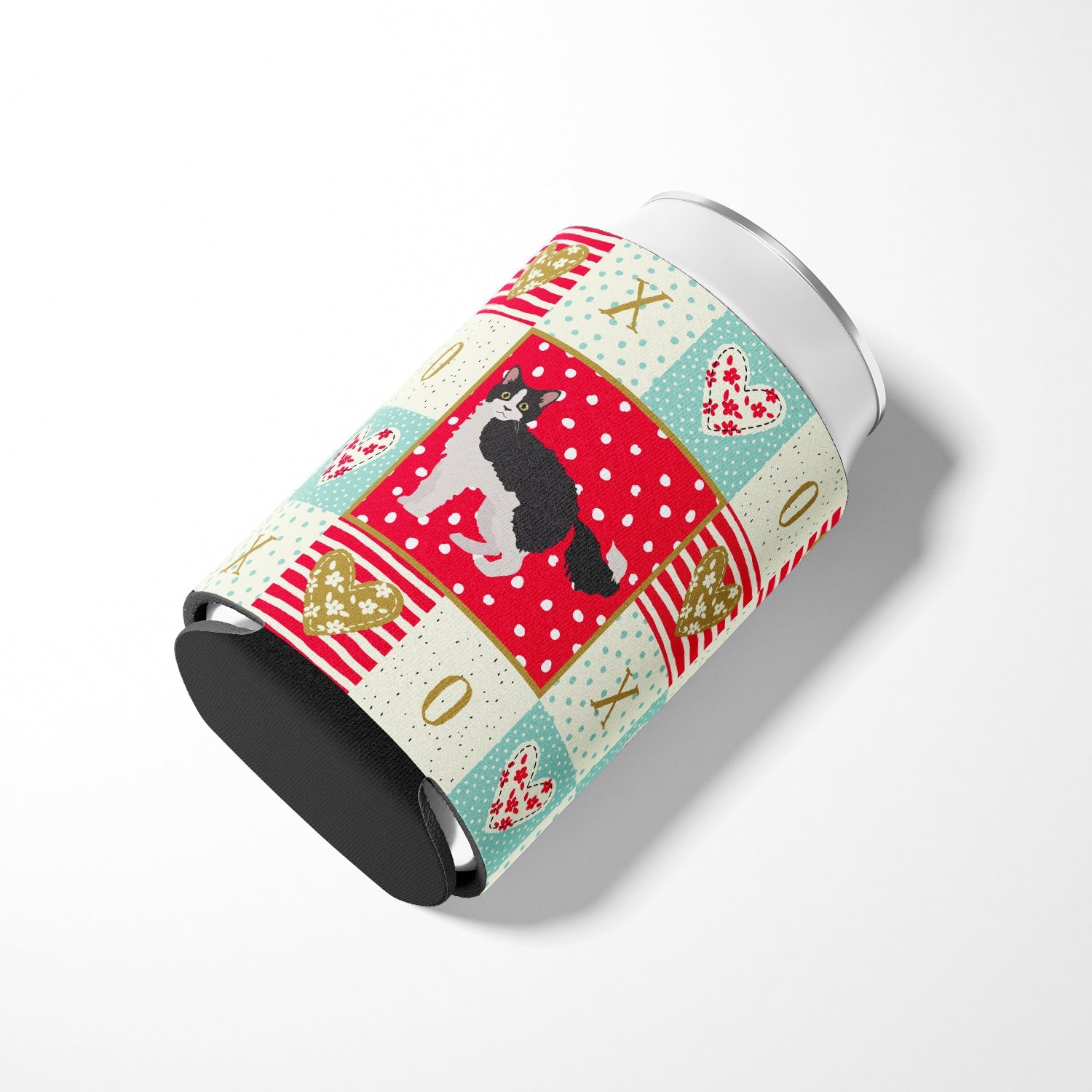 La Perm #1 Cat Love Can or Bottle Hugger Cooler Sleeve for Standard 12 oz Cans, Insulated Foam Beer & Soda Can Hugger Reusable