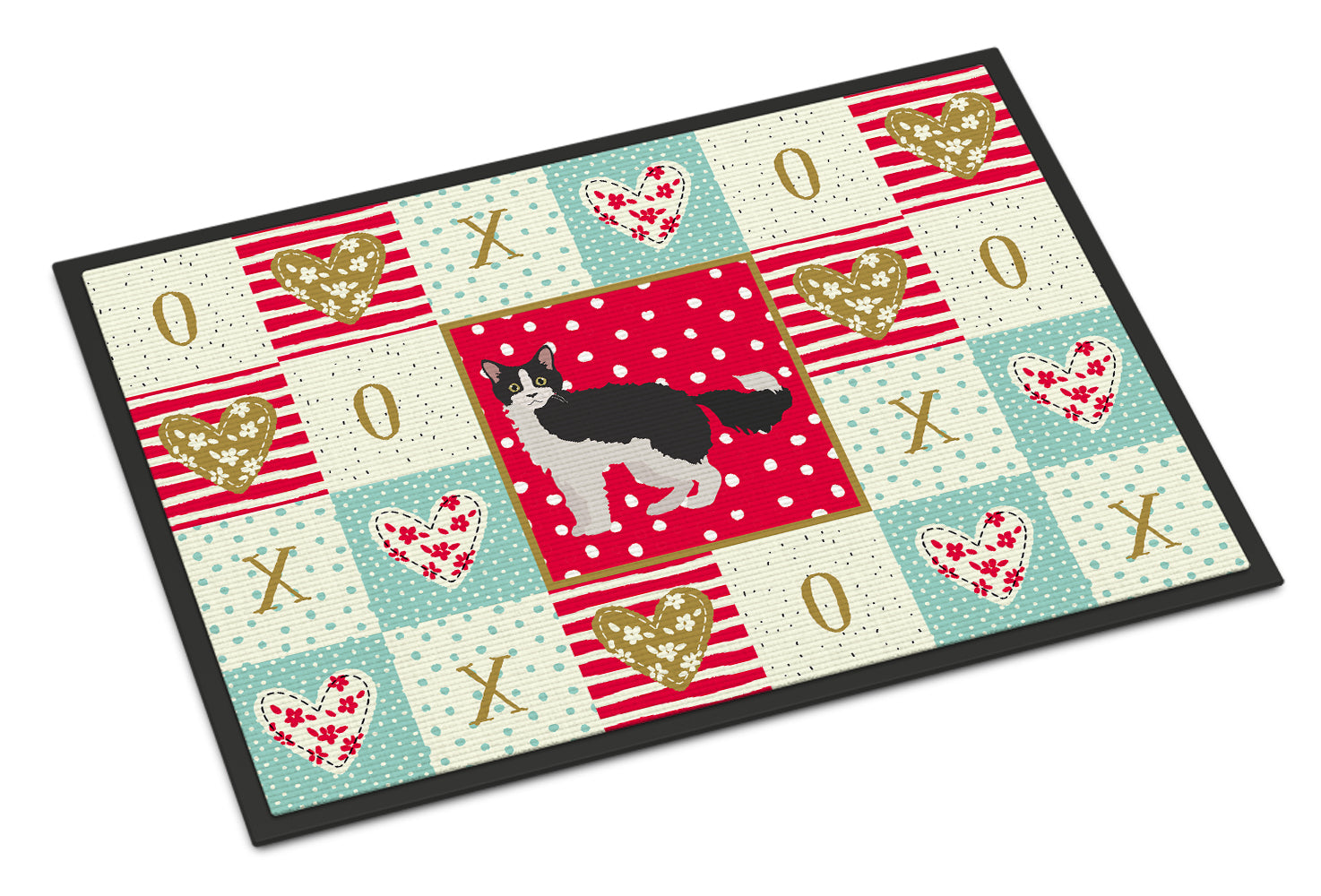 La Perm #1 Cat Love Doormat Indoor Outdoor 24H X 36W Front Door Mat Rugs for Entryway, Non Slip Washable Low Pile,