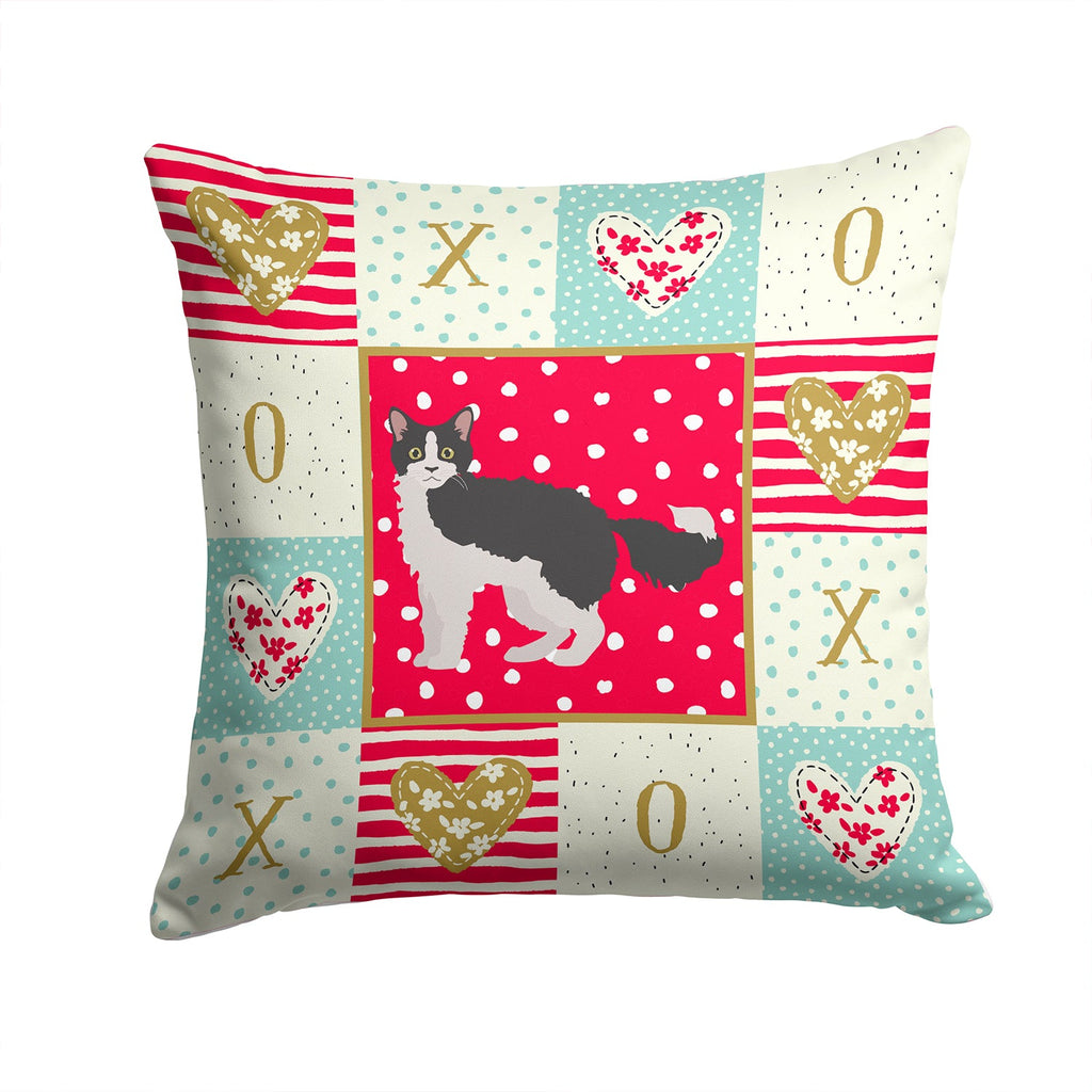 La Perm #1 Cat Love Decorative Throw Pillow 14x14 Indoor Outdoor Accent Cushion, Fabric Cover with Insert for Sofa, Bed, Porch & Living Room