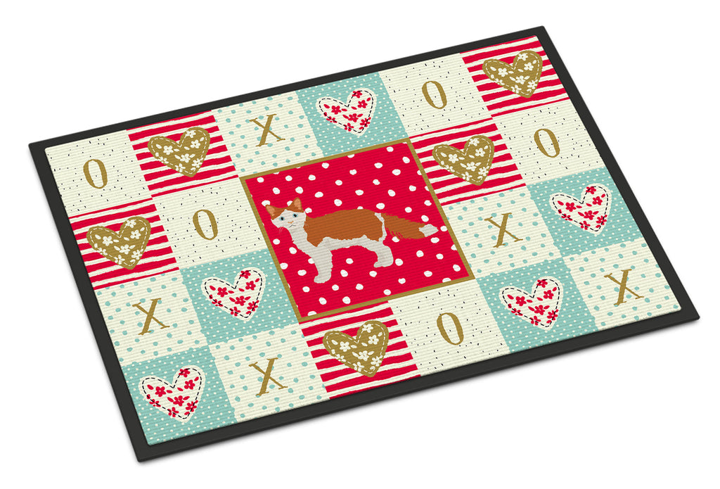 La Perm #2 Cat Love Doormat Indoor Outdoor 24H X 36W Front Door Mat Rugs for Entryway, Non Slip Washable Low Pile,