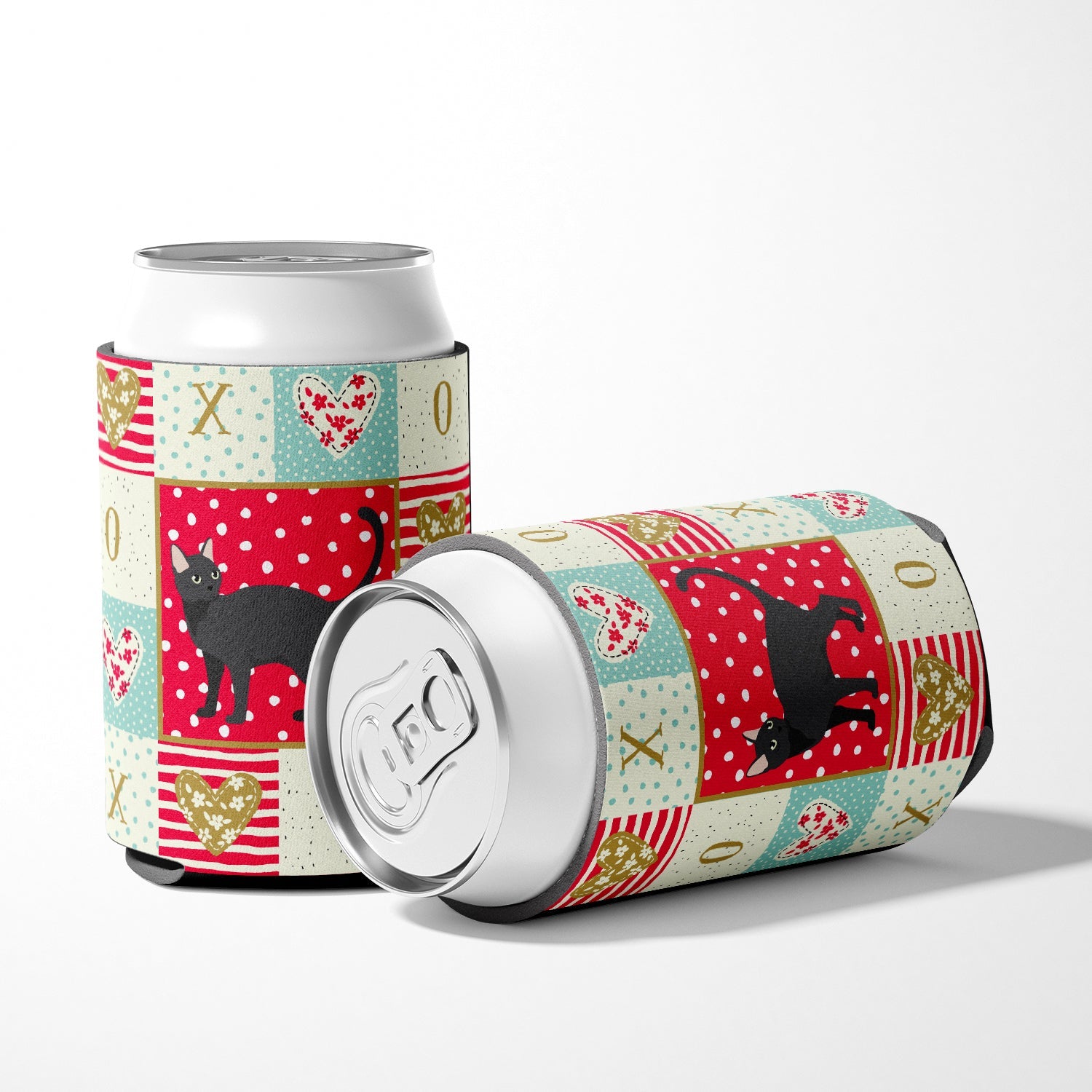 Malayan #2 Cat Love Can or Bottle Hugger Cooler Sleeve for Standard 12 oz Cans, Insulated Foam Beer & Soda Can Hugger Reusable