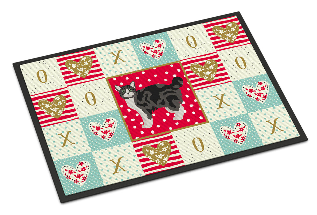 Manx #1 Cat Love Doormat Indoor Outdoor 24H X 36W Front Door Mat Rugs for Entryway, Non Slip Washable Low Pile,