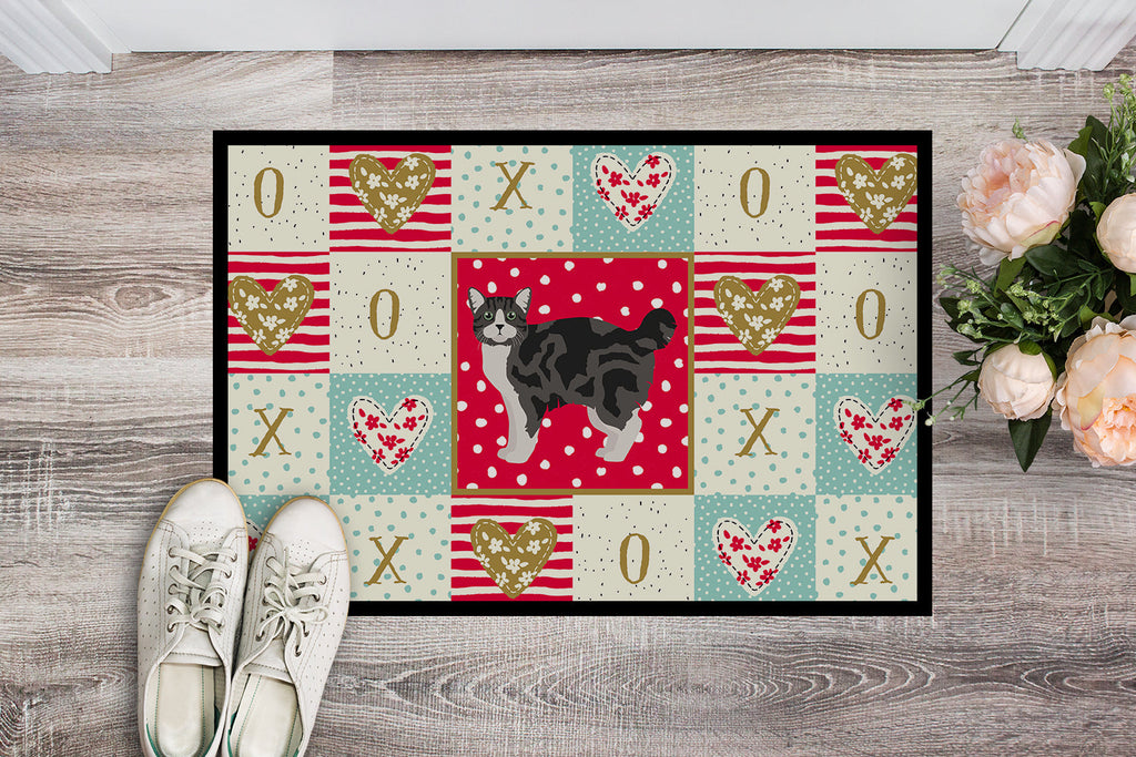 Manx #1 Cat Love Doormat Indoor Outdoor 24H X 36W Front Door Mat Rugs for Entryway, Non Slip Washable Low Pile,