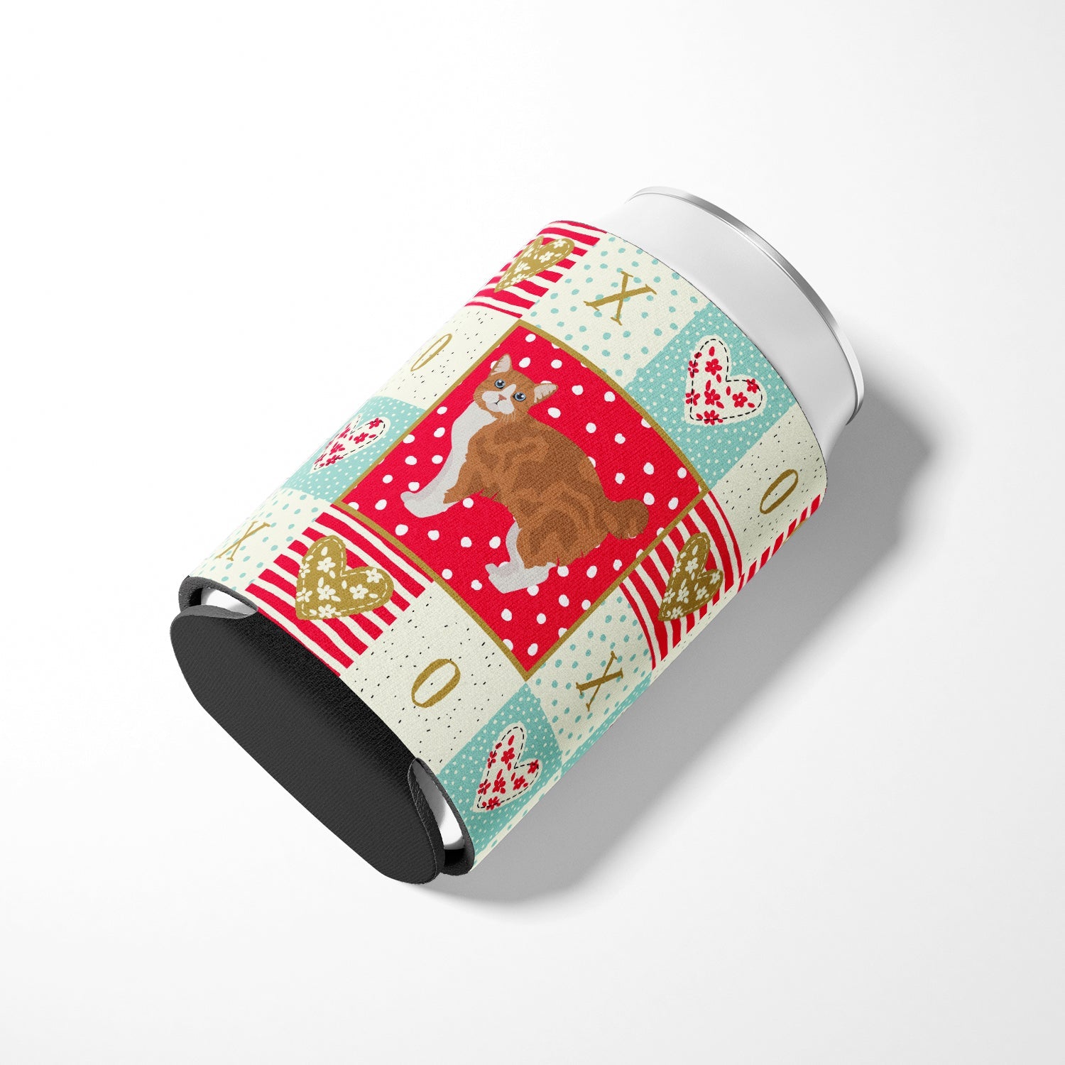 Manx #2 Cat Love Can or Bottle Hugger Cooler Sleeve for Standard 12 oz Cans, Insulated Foam Beer & Soda Can Hugger Reusable