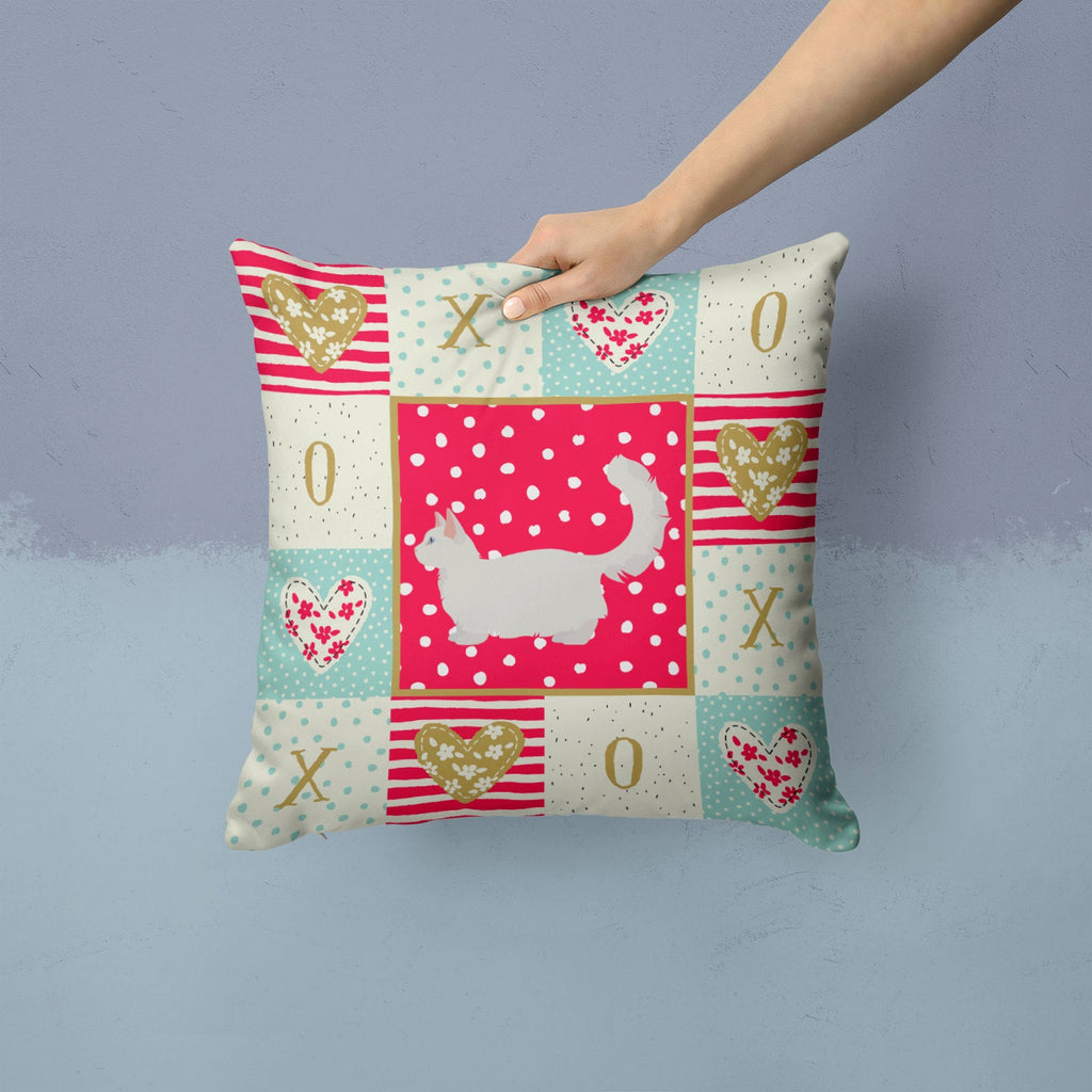 Munchkin #2 Cat Love Decorative Throw Pillow 14x14 Indoor Outdoor Accent Cushion, Fabric Cover with Insert for Sofa, Bed, Porch & Living Room
