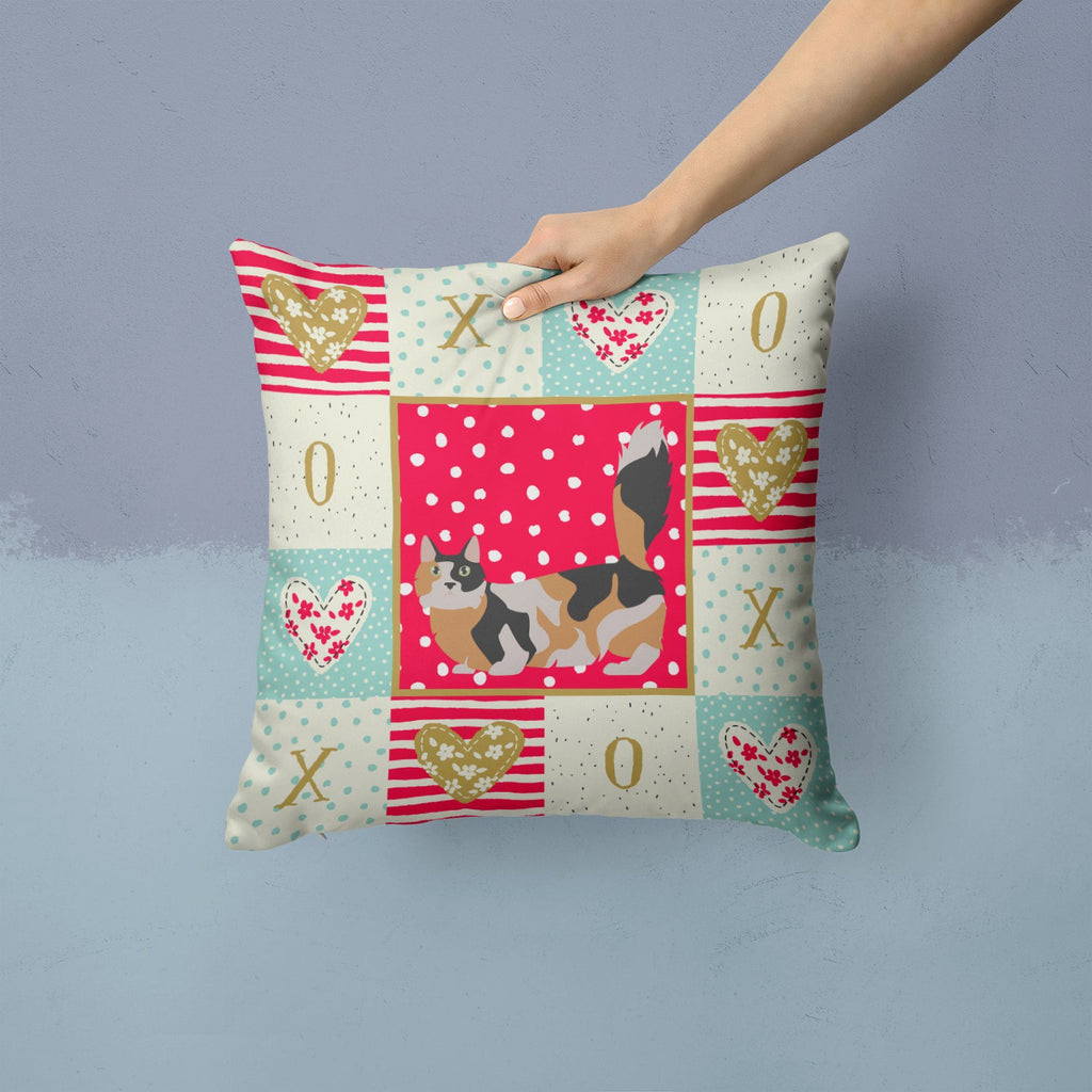 Munchkin #3 Cat Love Decorative Throw Pillow 14x14 Indoor Outdoor Accent Cushion, Fabric Cover with Insert for Sofa, Bed, Porch & Living Room