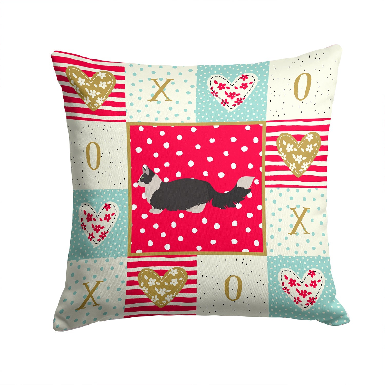 Napoleon #2 Cat Love Decorative Throw Pillow 14x14 Indoor Outdoor Accent Cushion, Fabric Cover with Insert for Sofa, Bed, Porch & Living Room