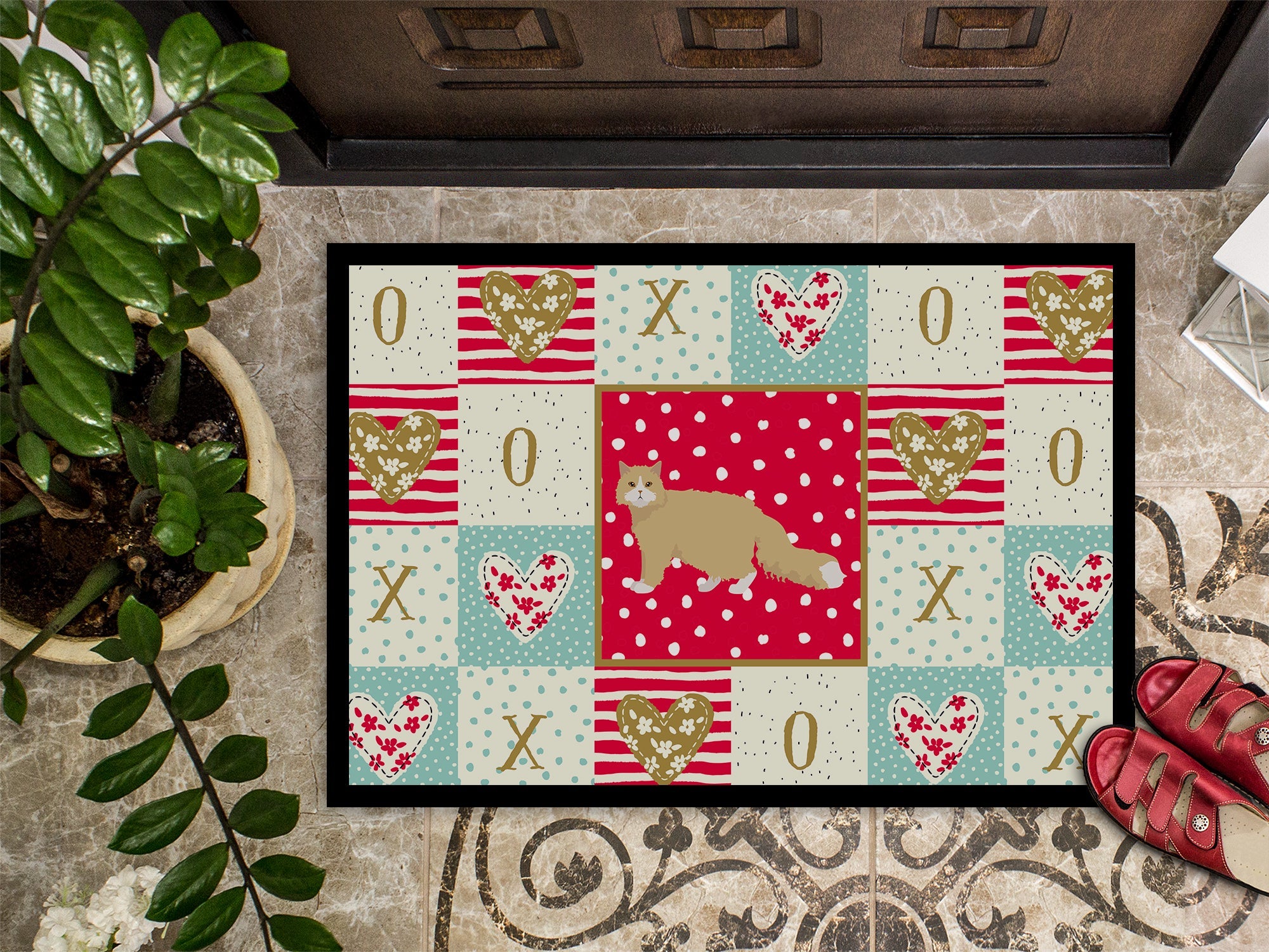Oregon Rex Cat Love Doormat Indoor Outdoor 18H X 27W Front Door Mat Rugs for Entryway, Non Slip Washable