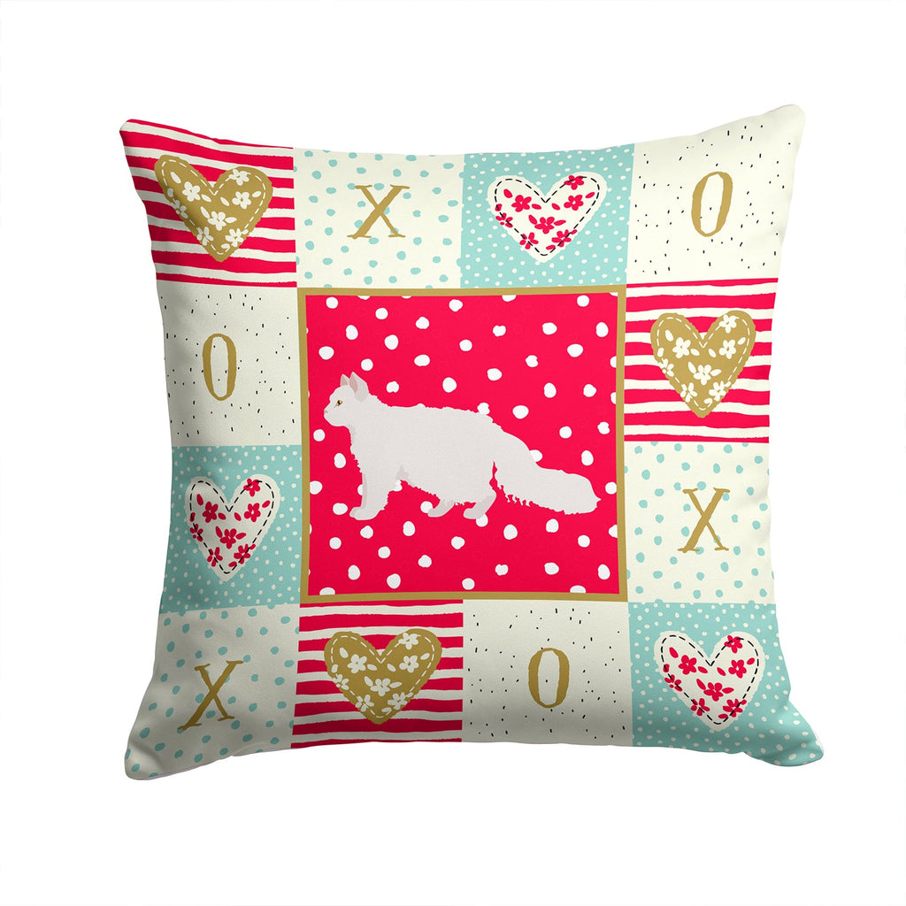 Oregon Rex #2 Cat Love Decorative Throw Pillow 14x14 Indoor Outdoor Accent Cushion, Fabric Cover with Insert for Sofa, Bed, Porch & Living Room