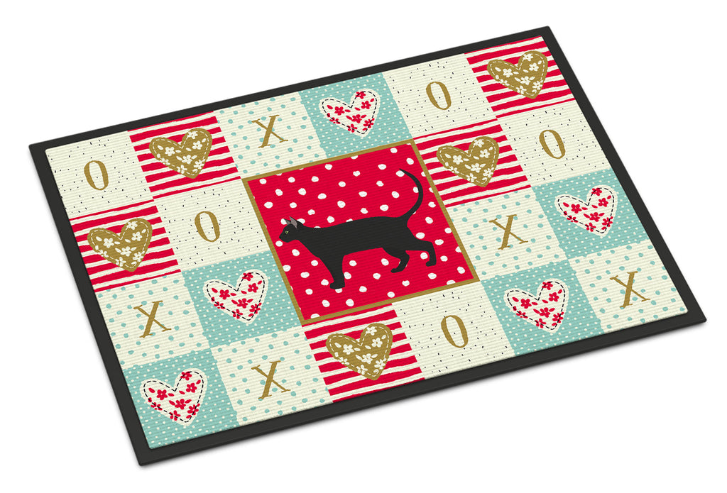 Pantherette Cat Love Doormat Indoor Outdoor 24H X 36W Front Door Mat Rugs for Entryway, Non Slip Washable Low Pile,