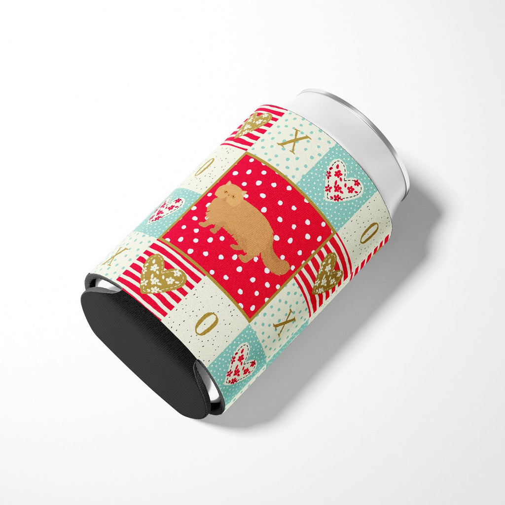 Persian Modern Cat Love Can or Bottle Hugger Cooler Sleeve for Standard 12 oz Cans, Insulated Foam Beer & Soda Can Hugger Reusable