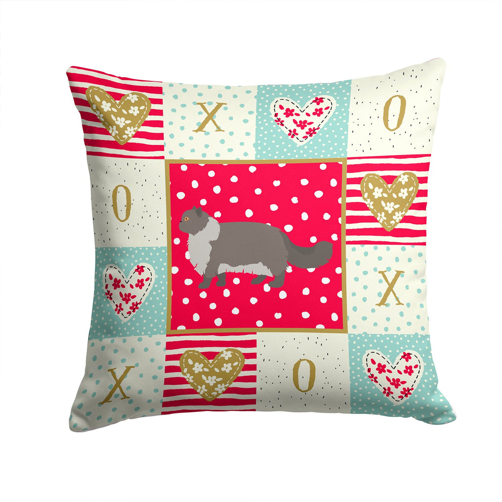 Persian Modern #2 Cat Love Decorative Throw Pillow 14x14 Indoor Outdoor Accent Cushion, Fabric Cover with Insert for Sofa, Bed, Porch & Living Room