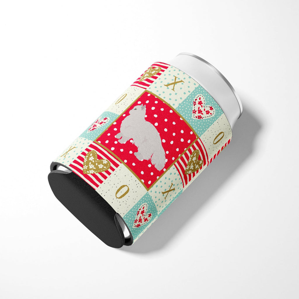 White Persian Traditional Cat Love Can or Bottle Hugger Cooler Sleeve for Standard 12 oz Cans, Insulated Foam Beer & Soda Can Hugger Reusable