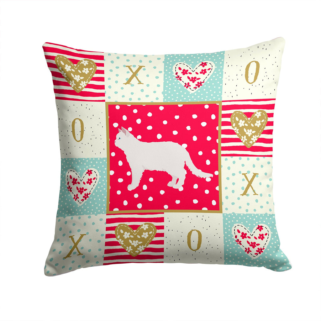 Poodle Cat #2 Cat Love Decorative Throw Pillow 14x14 Indoor Outdoor Accent Cushion, Fabric Cover with Insert for Sofa, Bed, Porch & Living Room