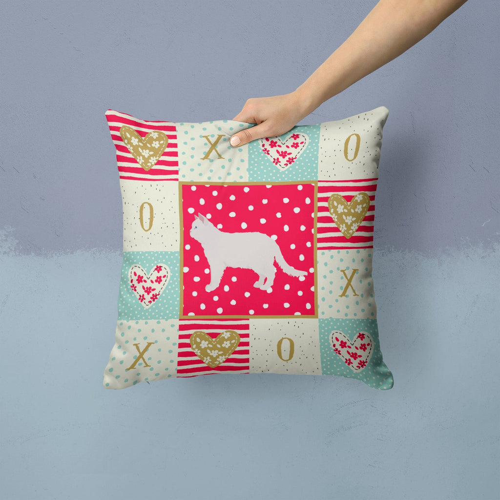 Poodle Cat #2 Cat Love Decorative Throw Pillow 14x14 Indoor Outdoor Accent Cushion, Fabric Cover with Insert for Sofa, Bed, Porch & Living Room