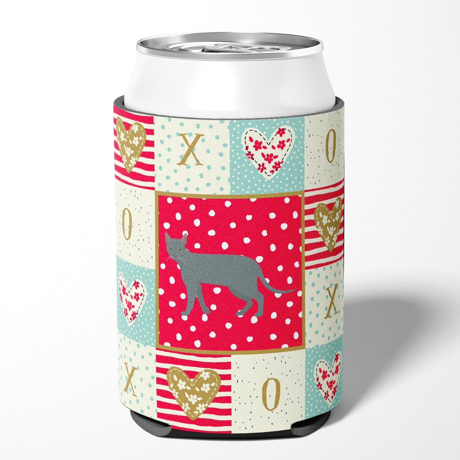 Raas Cat Love Can or Bottle Hugger Cooler Sleeve for Standard 12 oz Cans, Insulated Foam Beer & Soda Can Hugger Reusable