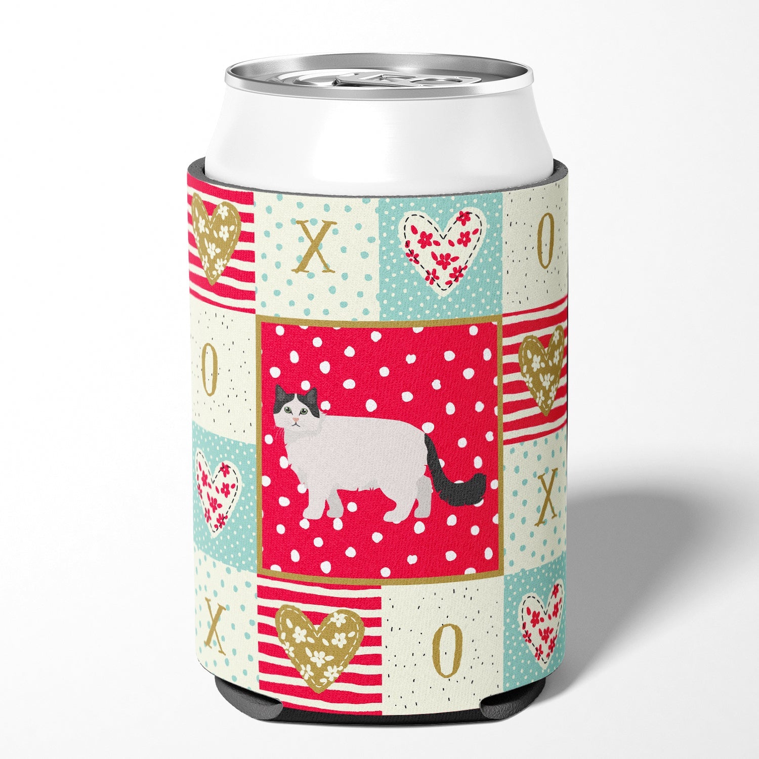 Ragamuffin #1 Cat Love Can or Bottle Hugger Cooler Sleeve for Standard 12 oz Cans, Insulated Foam Beer & Soda Can Hugger Reusable
