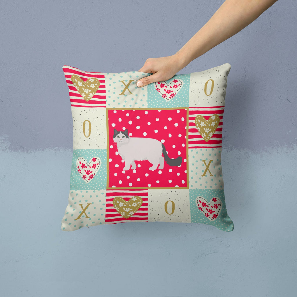 Ragamuffin #1 Cat Love Decorative Throw Pillow 14x14 Indoor Outdoor Accent Cushion, Fabric Cover with Insert for Sofa, Bed, Porch & Living Room