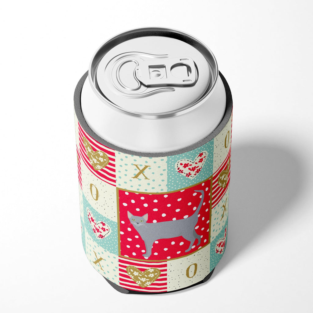Russian Blue #1 Cat Love Can or Bottle Hugger Cooler Sleeve for Standard 12 oz Cans, Insulated Foam Beer & Soda Can Hugger Reusable
