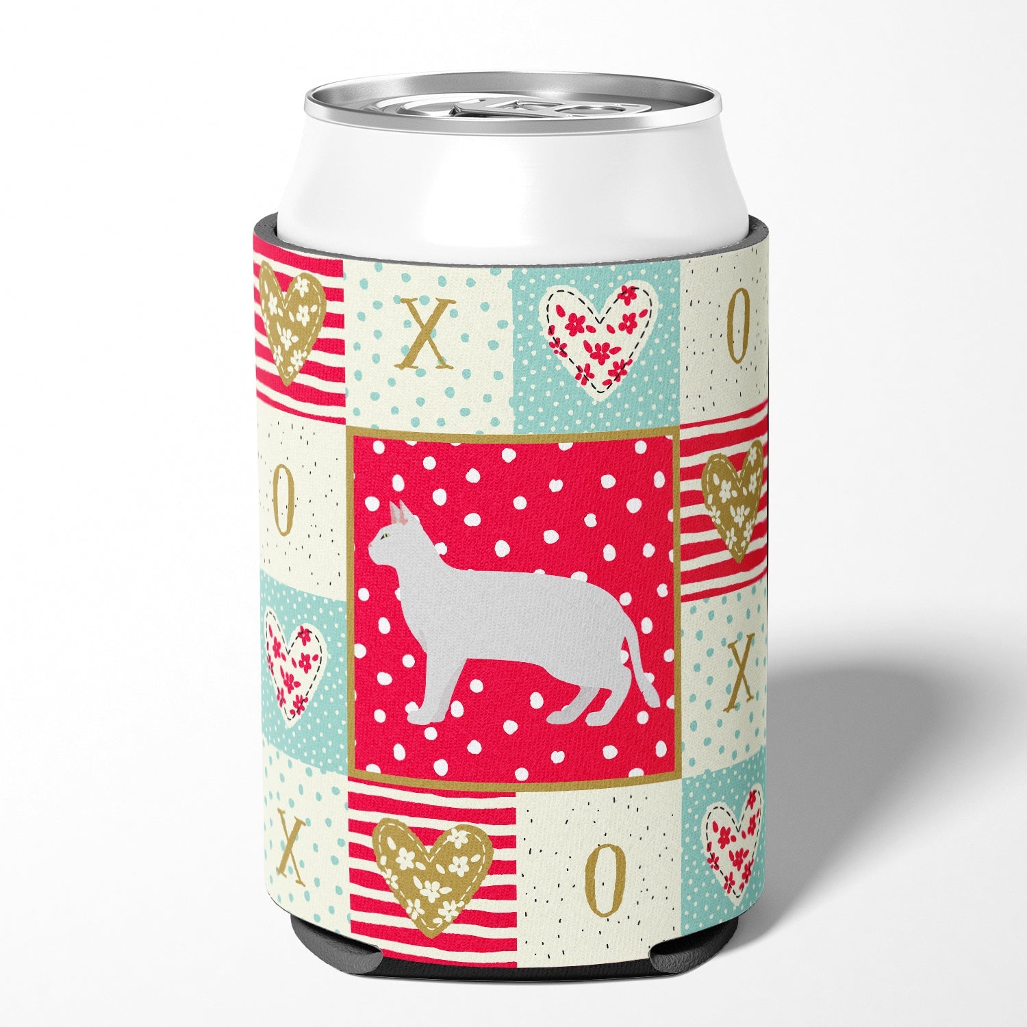 Russian White Black #2 Cat Love Can or Bottle Hugger Cooler Sleeve for Standard 12 oz Cans, Insulated Foam Beer & Soda Can Hugger Reusable