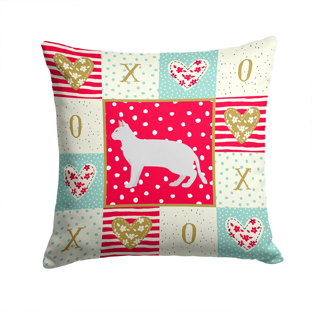 Russian White Black #2 Cat Love Decorative Throw Pillow 14x14 Indoor Outdoor Accent Cushion, Fabric Cover with Insert for Sofa, Bed, Porch & Living Room