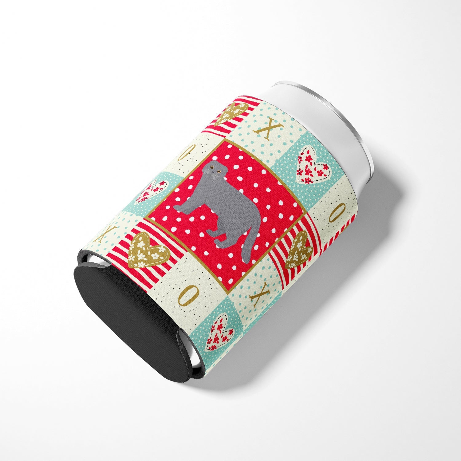 Scottish Fold #1 Cat Love Can or Bottle Hugger Cooler Sleeve for Standard 12 oz Cans, Insulated Foam Beer & Soda Can Hugger Reusable