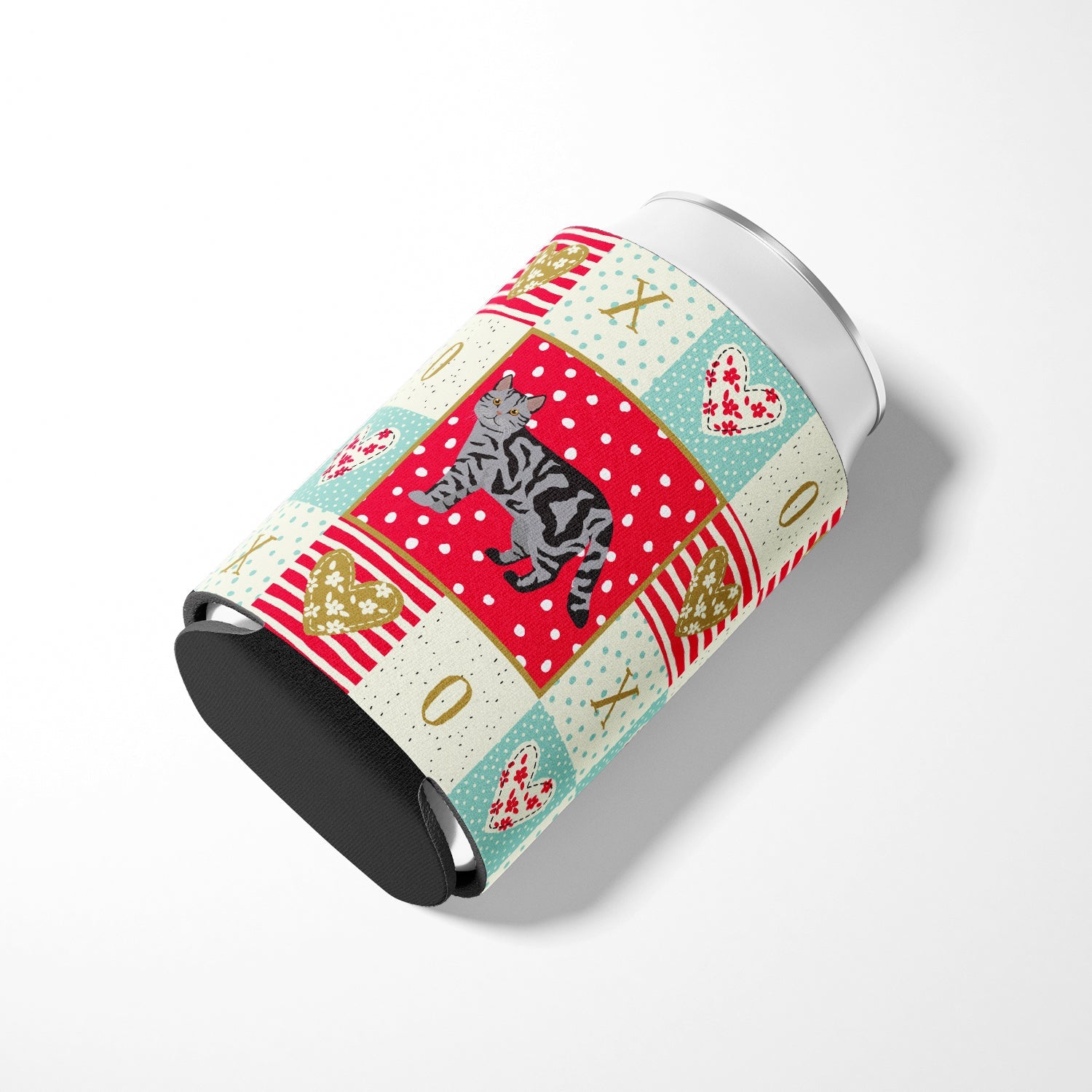 Scottish Straight Cat Love Can or Bottle Hugger Cooler Sleeve for Standard 12 oz Cans, Insulated Foam Beer & Soda Can Hugger Reusable