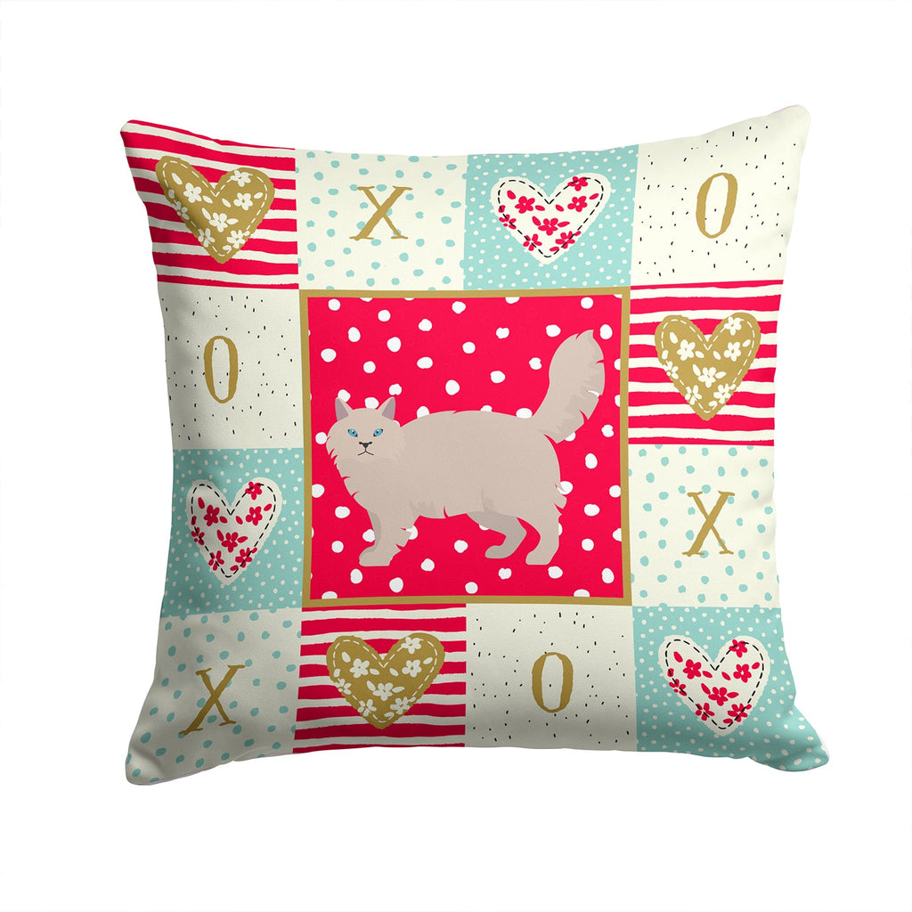Siberian Forest #2 Cat Love Decorative Throw Pillow 14x14 Indoor Outdoor Accent Cushion, Fabric Cover with Insert for Sofa, Bed, Porch & Living Room