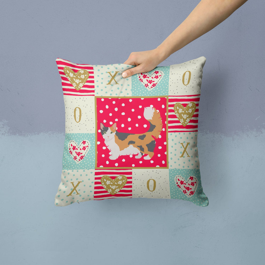 Skookum Cat Love Decorative Throw Pillow 14x14 Indoor Outdoor Accent Cushion, Fabric Cover with Insert for Sofa, Bed, Porch & Living Room