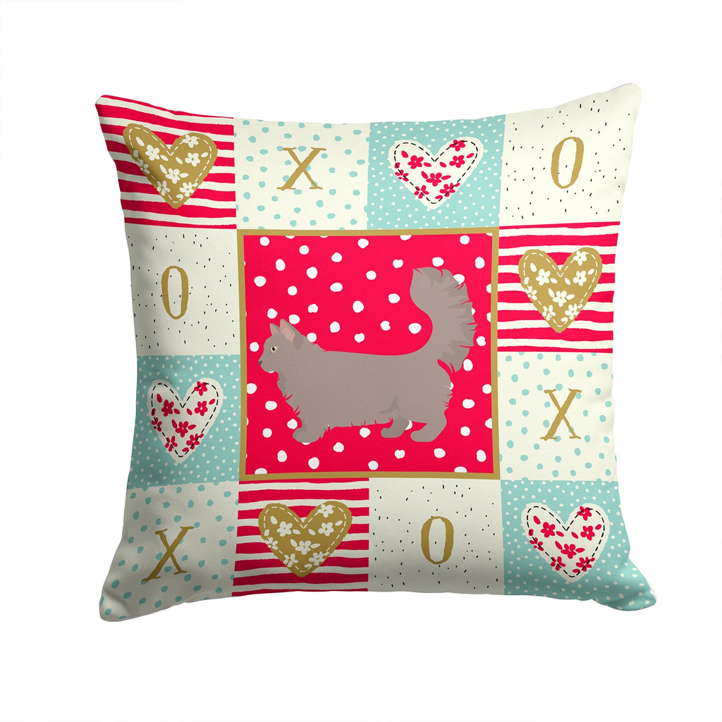 Skookum #2 Cat Love Decorative Throw Pillow 14x14 Indoor Outdoor Accent Cushion, Fabric Cover with Insert for Sofa, Bed, Porch & Living Room