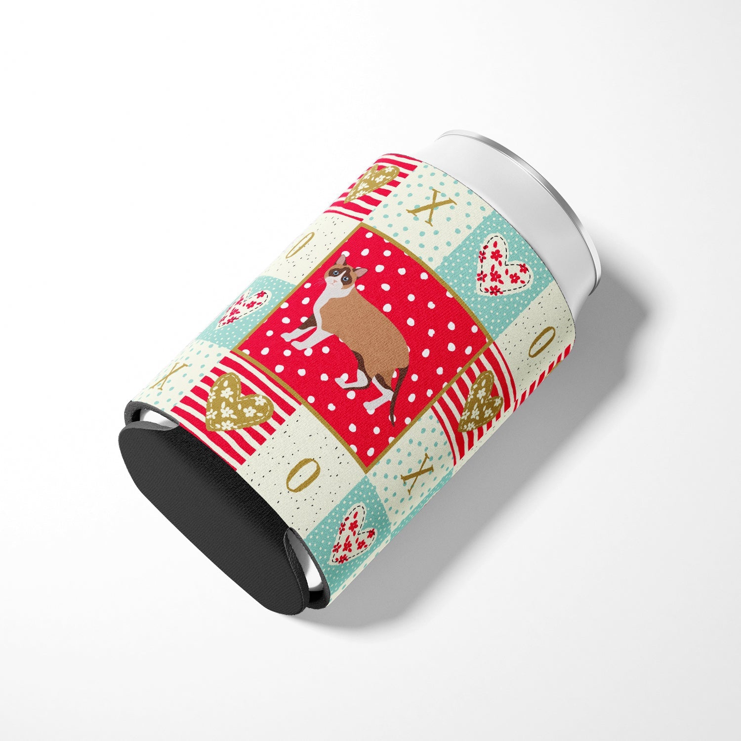 Snowshoe Cat Love Can or Bottle Hugger Cooler Sleeve for Standard 12 oz Cans, Insulated Foam Beer & Soda Can Hugger Reusable
