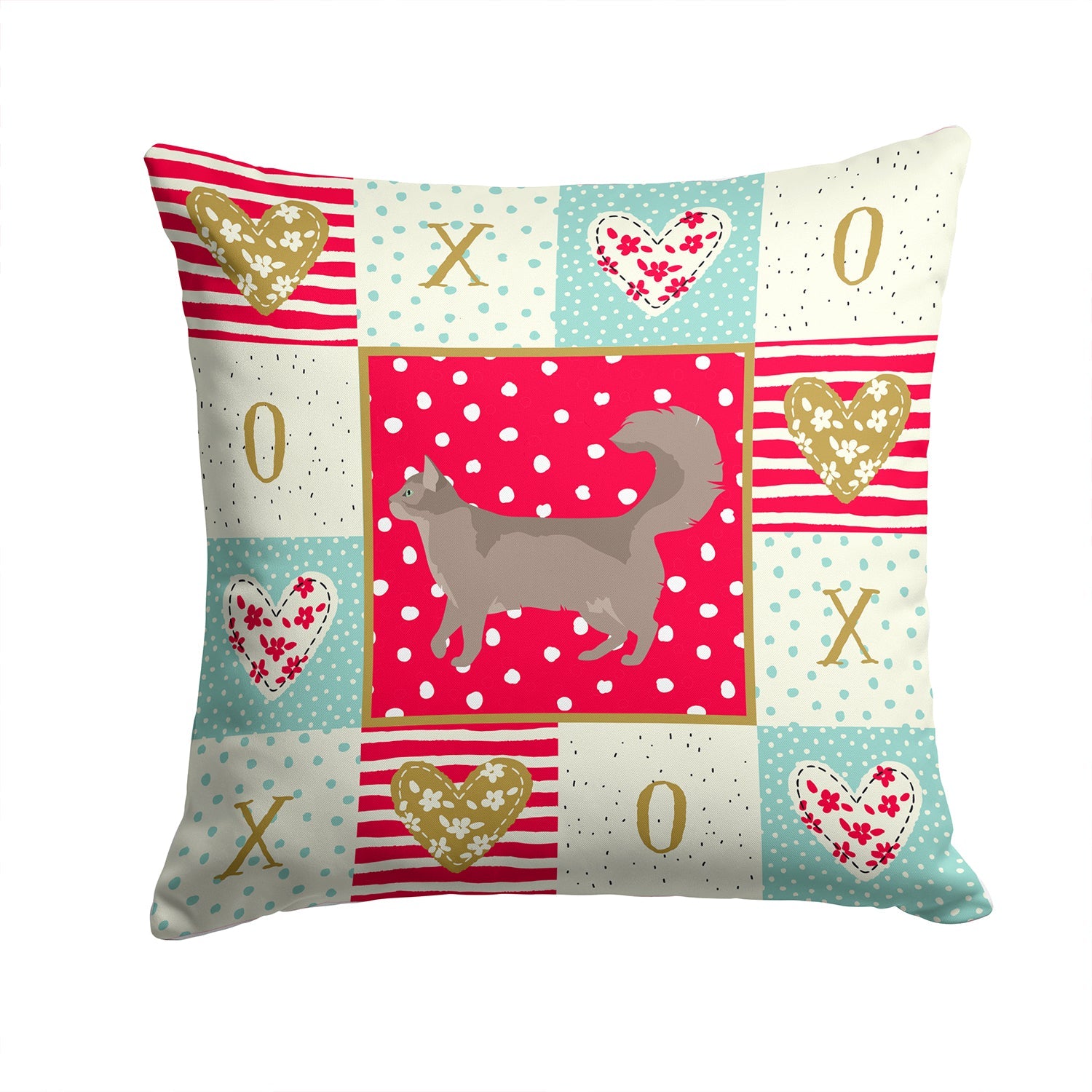 Somali #2 Cat Love Decorative Throw Pillow 14x14 Indoor Outdoor Accent Cushion, Fabric Cover with Insert for Sofa, Bed, Porch & Living Room