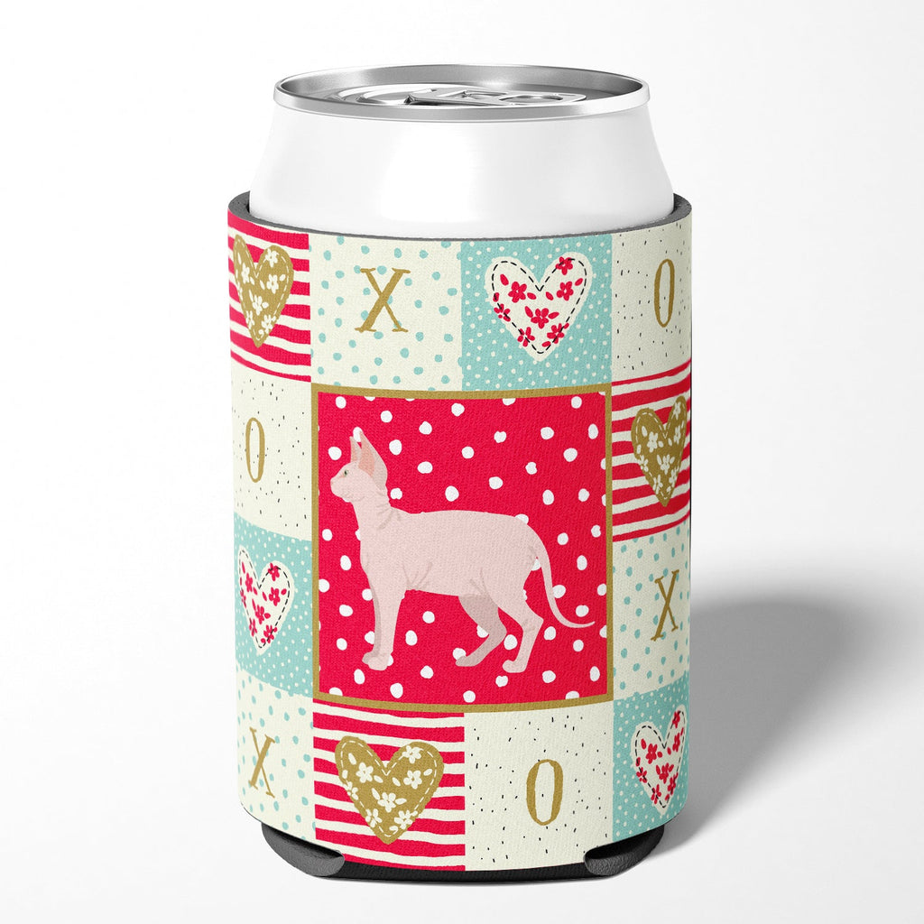 Sphynx Cat Love Can or Bottle Hugger Cooler Sleeve for Standard 12 oz Cans, Insulated Foam Beer & Soda Can Hugger Reusable