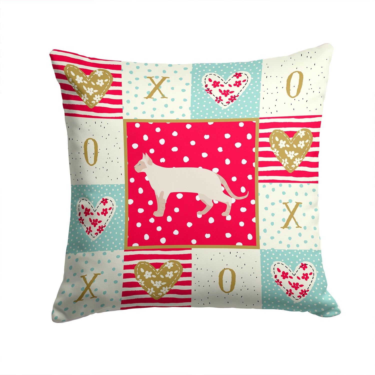 Tonkinese #2 Cat Love Decorative Throw Pillow 14x14 Indoor Outdoor Accent Cushion, Fabric Cover with Insert for Sofa, Bed, Porch & Living Room