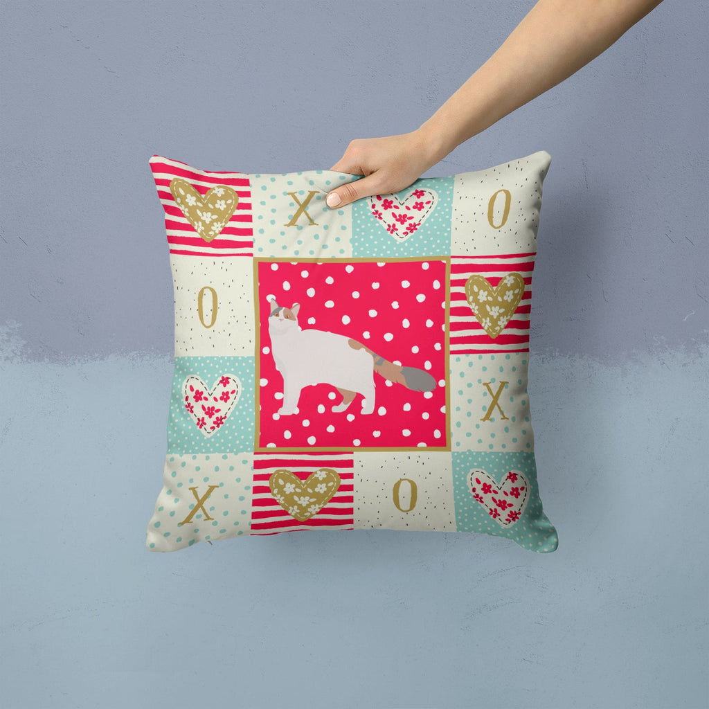 Turkish Van #2 Cat Love Decorative Throw Pillow 14x14 Indoor Outdoor Accent Cushion, Fabric Cover with Insert for Sofa, Bed, Porch & Living Room