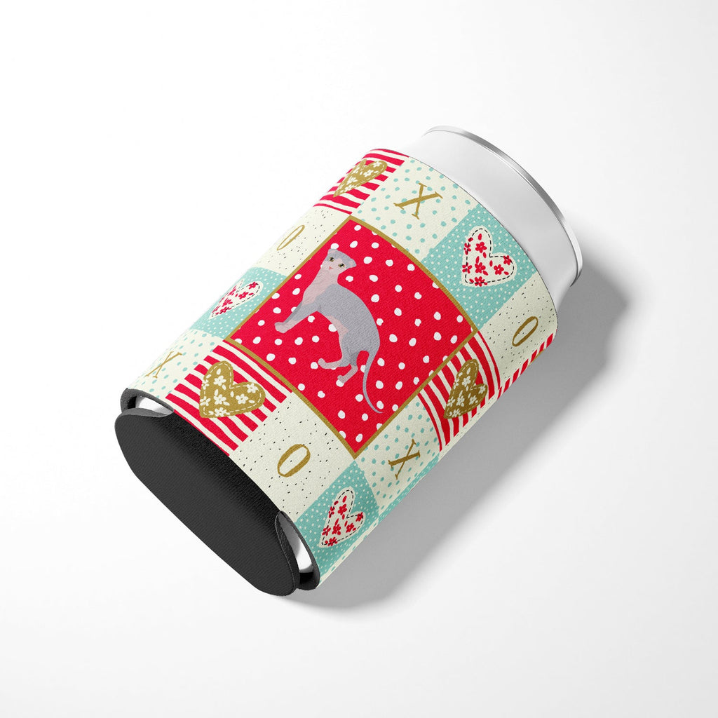 Ukrainian Levkoy Cat Love Can or Bottle Hugger Cooler Sleeve for Standard 12 oz Cans, Insulated Foam Beer & Soda Can Hugger Reusable