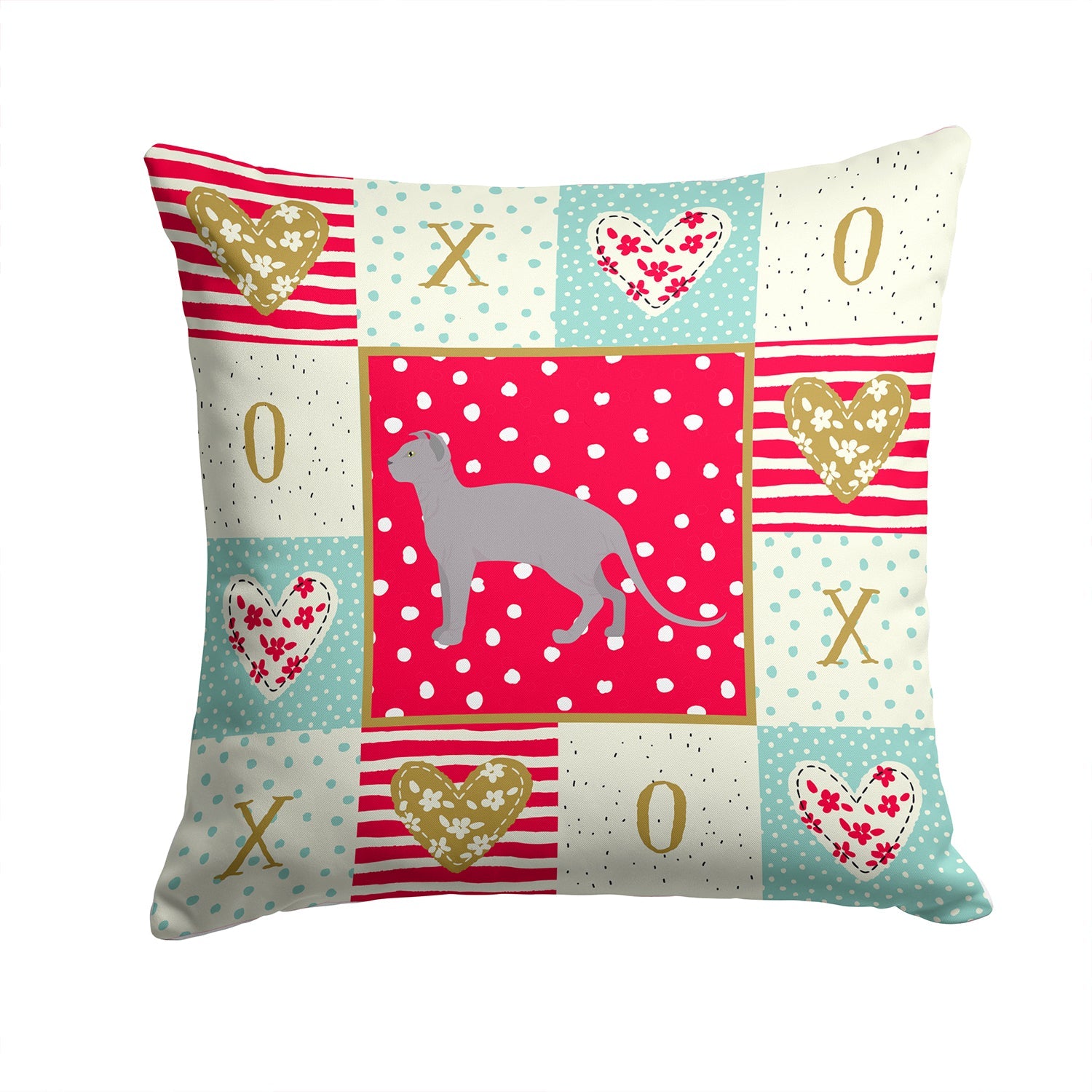 Ukrainian Levkoy #2 Cat Love Decorative Throw Pillow 14x14 Indoor Outdoor Accent Cushion, Fabric Cover with Insert for Sofa, Bed, Porch & Living Room