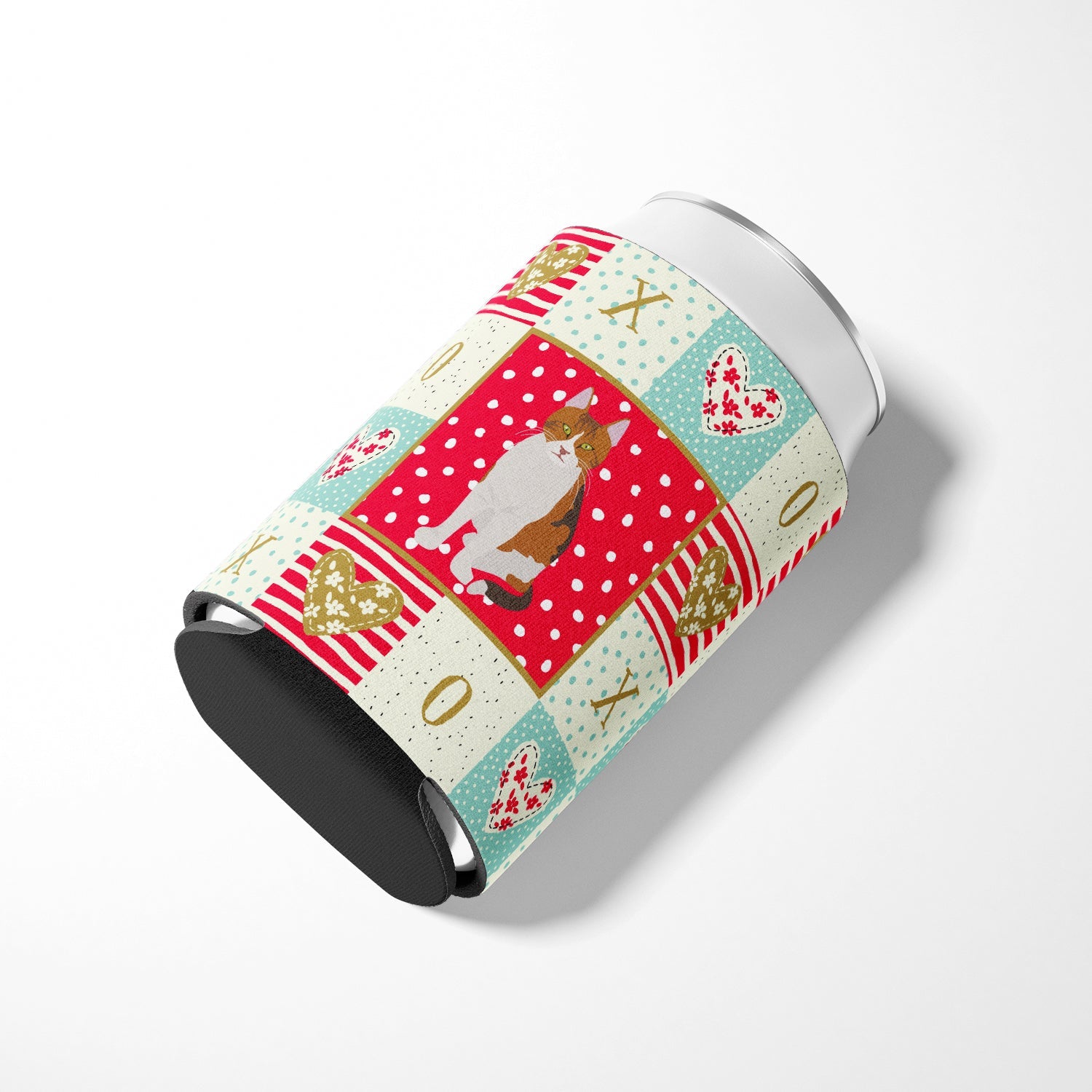 Aegean Cat Love Can or Bottle Hugger Cooler Sleeve for Standard 12 oz Cans, Insulated Foam Beer & Soda Can Hugger Reusable